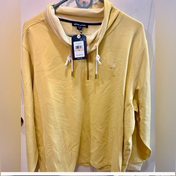 Nautica NWT Yellow Pullover with Drawstring - Picture 1 of 2